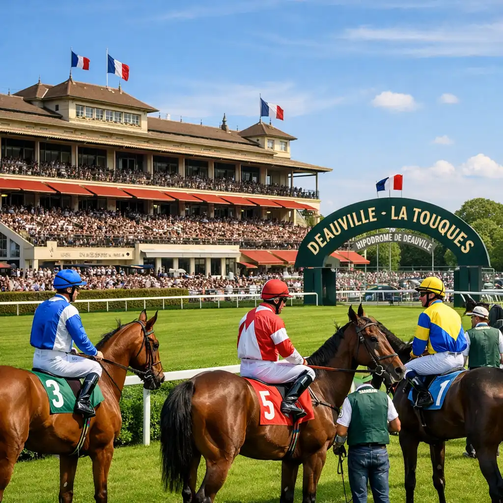 Courses de chevaux à l'hippodrome de Deauville-La Touques