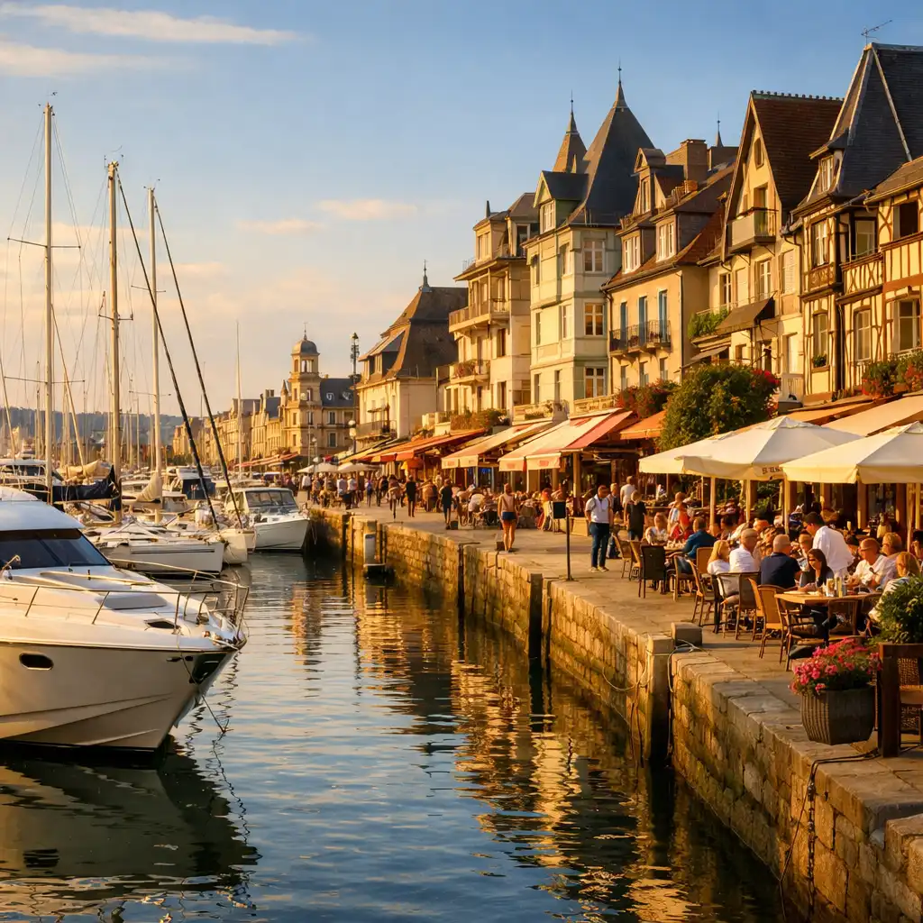 Yachts amarrés dans le port de plaisance de Deauville