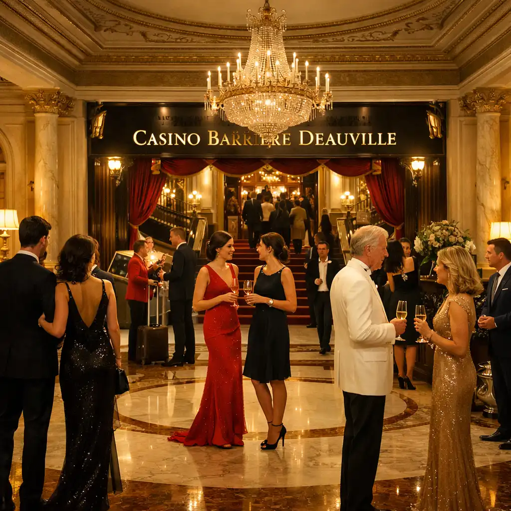 Ambiance élégante du Casino Barrière Deauville en soirée
